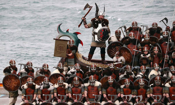 The characters playing the role of Viking soldiers divided into several teams known collectively as the Jarl Squad