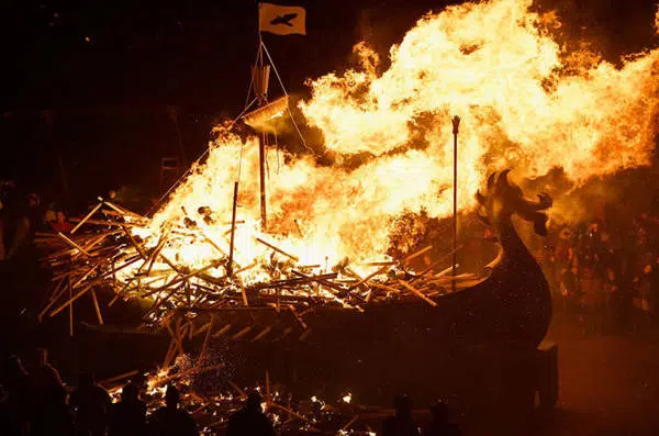 When the battleship burned down, everyone returned to the downtown to party until the next morning