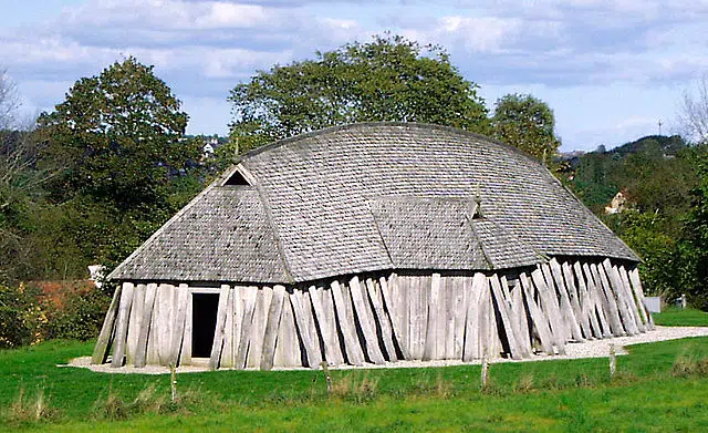 Viking longhouse, rebuilt in Denmark