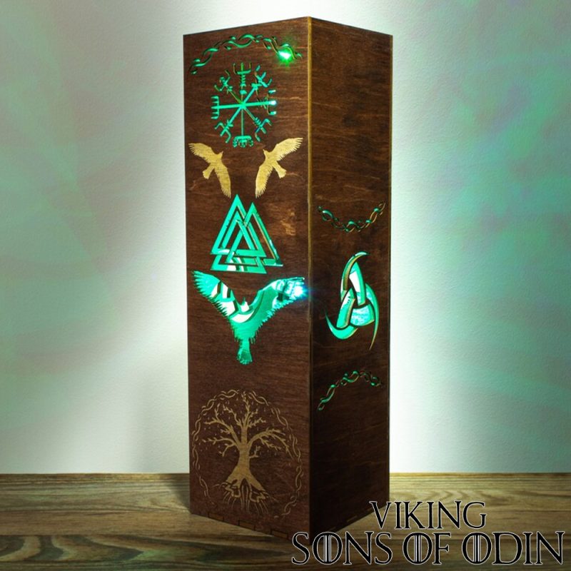 Viking Led Light Norse Mythology Lamp Odin S Thorn Ravens Yggdrasil