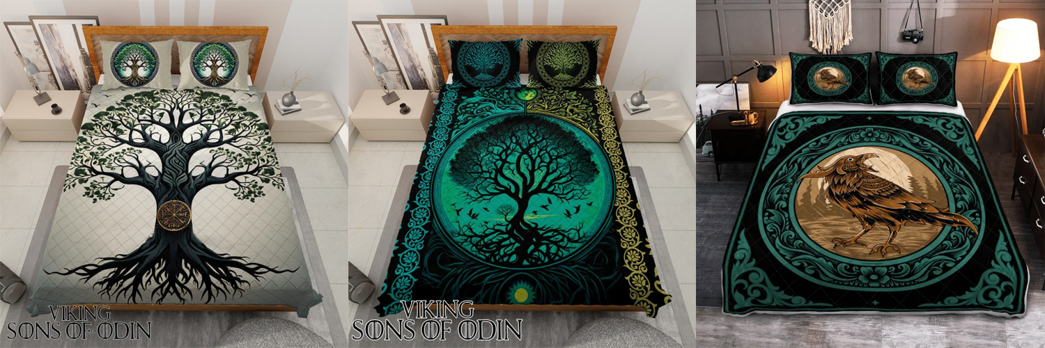 Green Christmas Viking Bedding