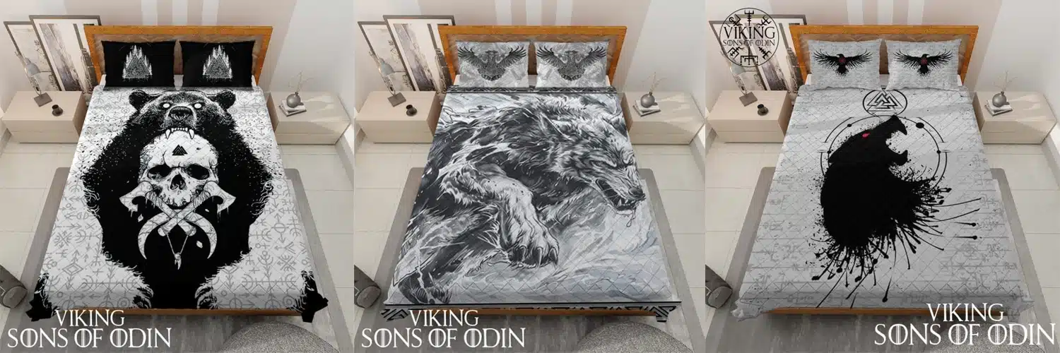 White Christmas Viking Bedding