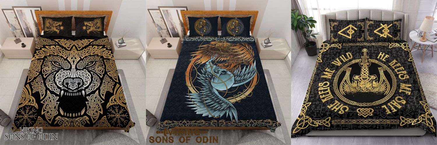 Yellow Christmas Viking Bedding