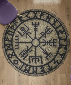 Viking Round Carpet Vegvisir Rock Rune