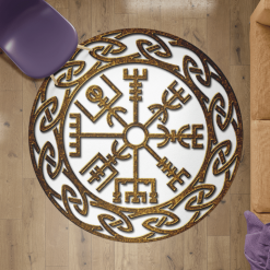 Viking Round Carpet Vegvisir With Pattern