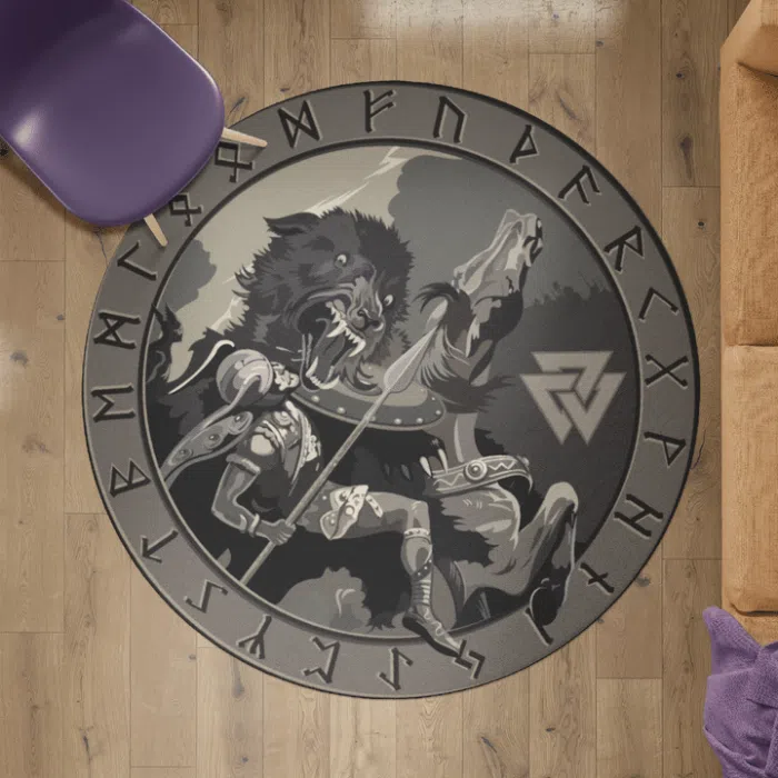 Viking Round Carpet Viking Warrior