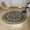 Viking Round Carpet Vegvisir And Rune