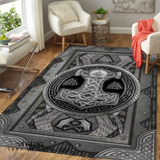 Viking Rug Thor Hammer Mjolnir Living Room Rug