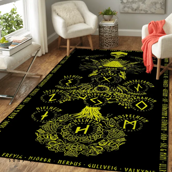 Viking Rug Tree of Life Gold Living Room