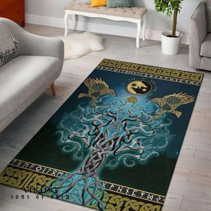 Viking Rug Tree Of Life Raven