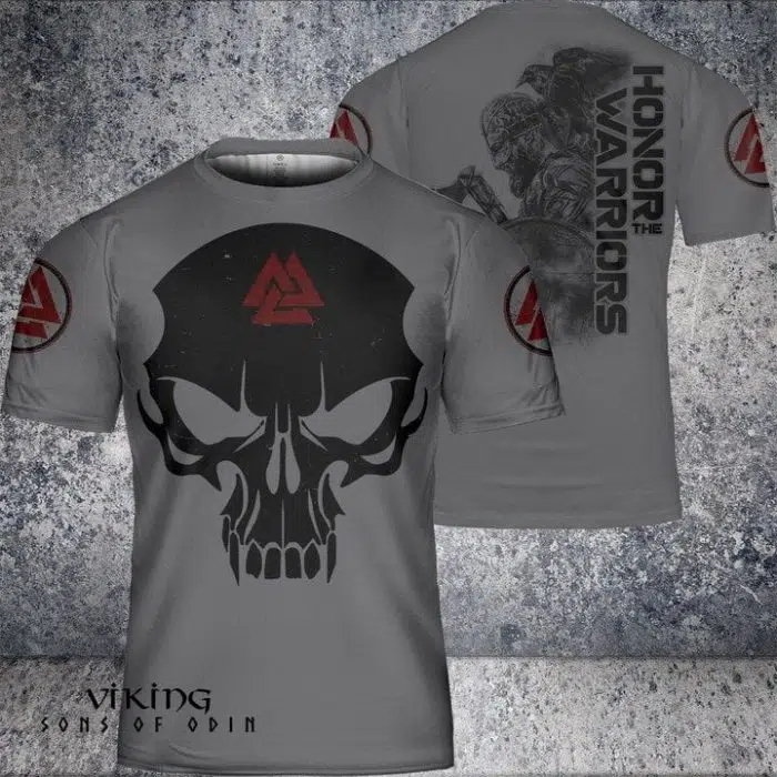 Viking shirt Skull Honor The Warrior