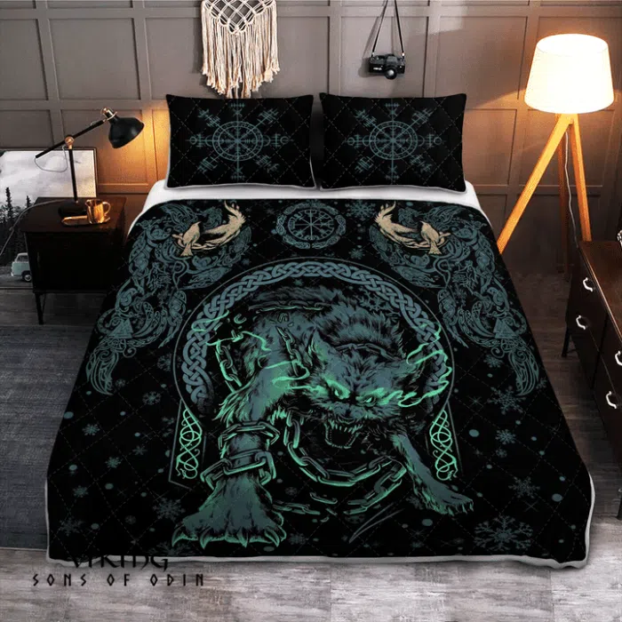 Viking Bedding Set Vegvisir and Mjolnir