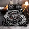 Viking Bedding Set Fenrir Wolf With Norse Pattern