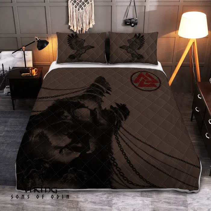 Viking Bedding Set Wofl and Raven