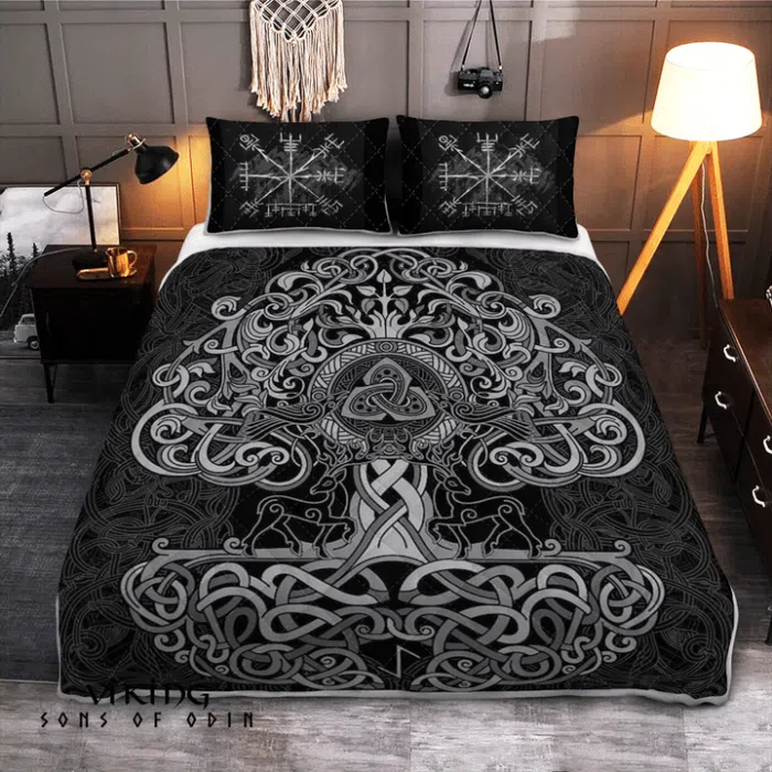 Viking Bedding Set Tree Of Life Vegvisir