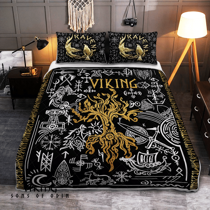 Viking Bedding Set Viking Raven Tree Of Life Yggdrasil