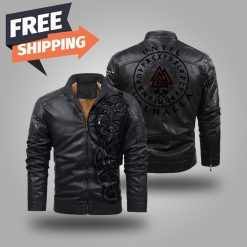 Viking Fleece Trend Leather Jacket Jomungar Unitll Valhalla