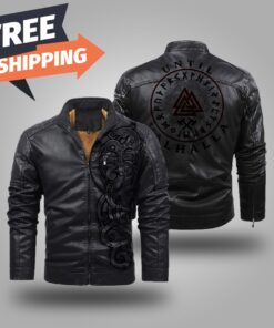Viking Fleece Trend Leather Jacket Jomungar Unitll Valhalla