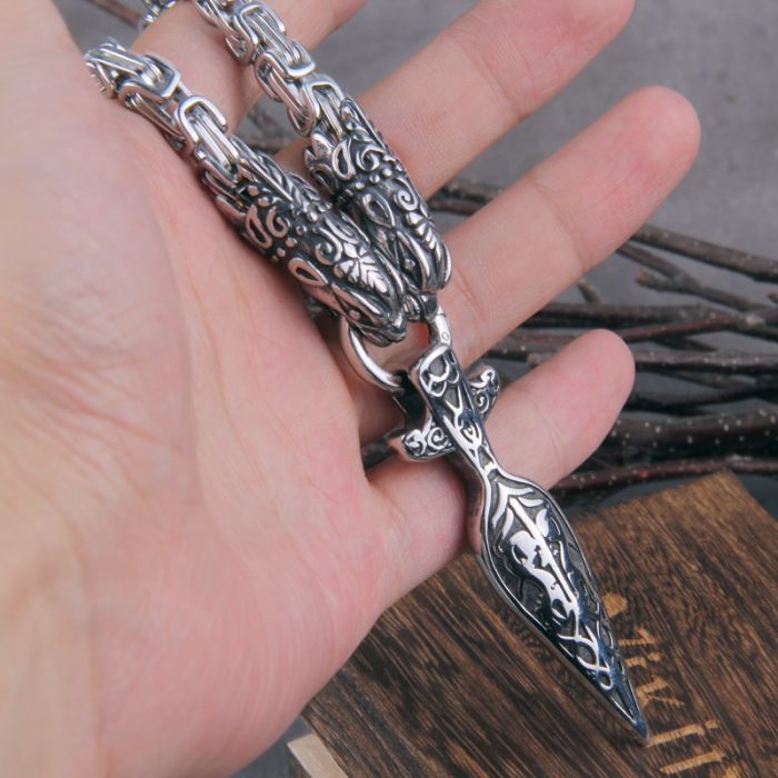 Viking Necklaces Wolf Vegvisir