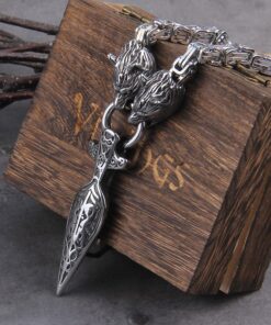 Viking Necklaces Wolf Vegvisir