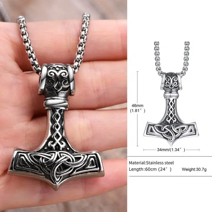 Viking Necklace Norse Viking Thor's Hammer Talisman