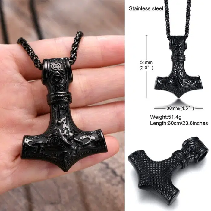 Viking Necklace Norse Viking Thor's Hammer Talisman