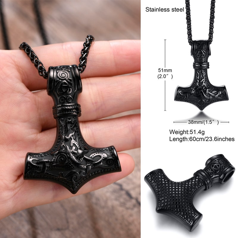 Thors Hammer Necklace - Odin's knot – Vikings of Valhalla US