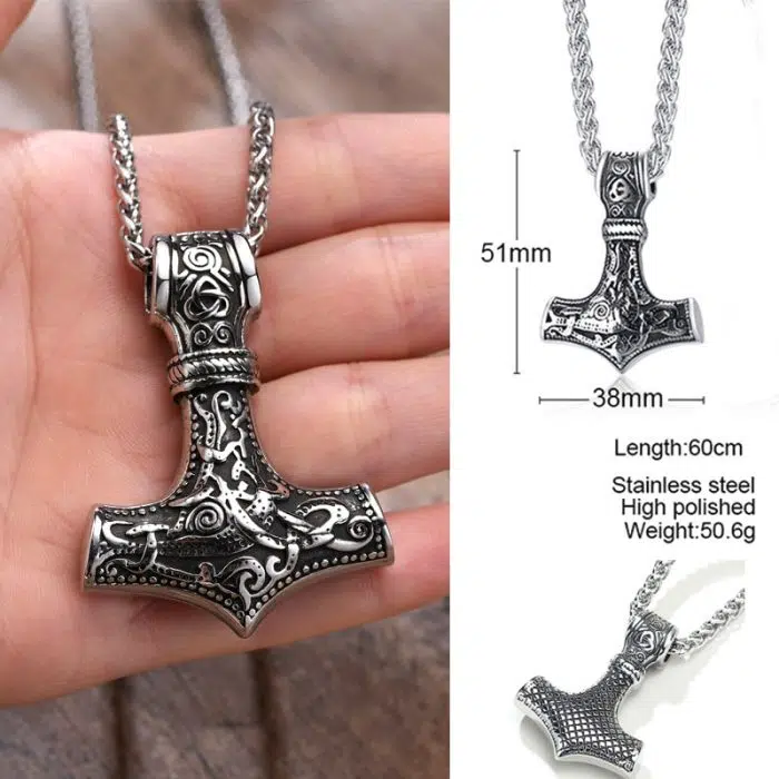 Viking Necklace Norse Viking Thor's Hammer Talisman