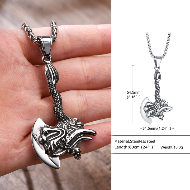 Viking Thor's Hammer Stainless Steel Necklace, Norse Mythology Odin Mjolnir  Fenrir Talisman Jewelry, Men Vintage Byzantine Wolf Head Chain,Mixed gold  d,24INCH: Buy Online at Best Price in UAE - Amazon.ae