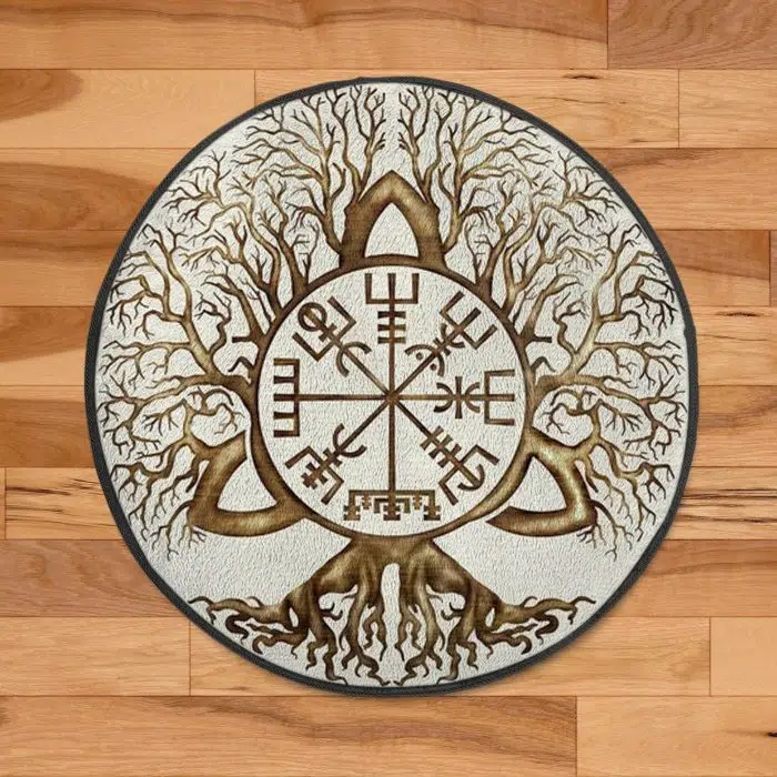 Viking Round Carpet Tree Of Life Vegvisir