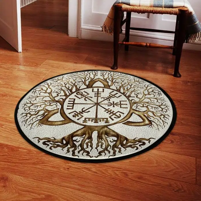 Viking Round Carpet Tree Of Life Vegvisir