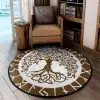 Viking Round Carpet Tree of Life Rune