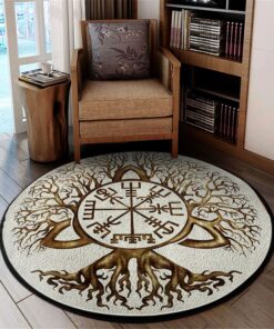 Viking Round Carpet Tree Of Life Vegvisir