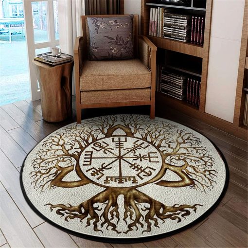 Viking Round Carpet Tree Of Life Vegvisir