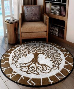 Viking Round Carpet Tree of Life Rune