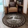 Viking Round Carpet Tree of Life Rune