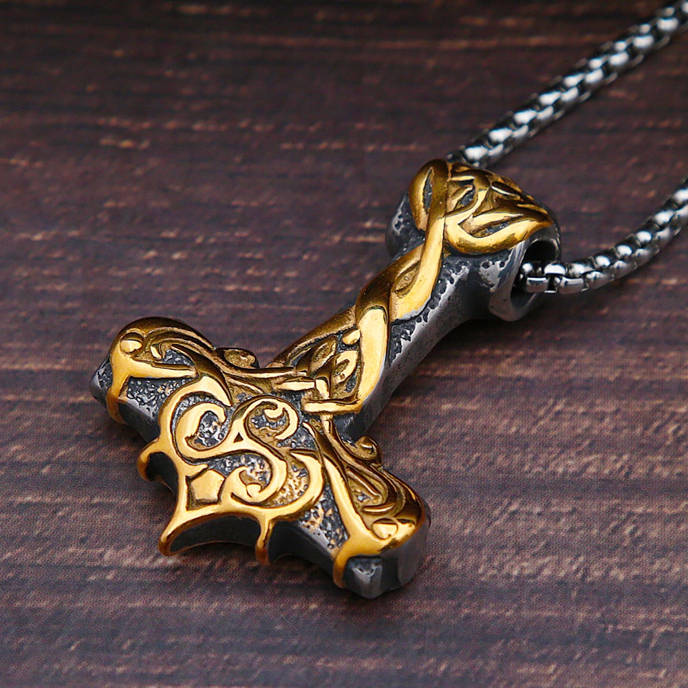 Buy Viking Necklace Wolf Thor's Hammer Necklace Online in India - Etsy