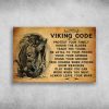 Viking Poster With The Ax And Blackbird Viking Code Protect Your Family