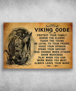 Viking Poster With The Ax And Blackbird Viking Code Protect Your Family