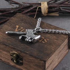 Viking Necklace Skull Axe