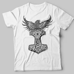 Viking Shirt Raven Mjolnir