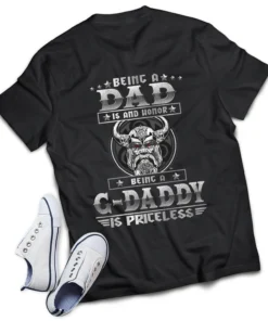 Viking Shirt Being A G-Daddy Is Priceless - Viking Dad Back Happy Fathers Day Shirt Gift