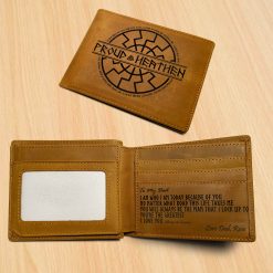 Viking Wallet Customized Your Dad Name Wallet From Son/Daughter Proud Heathen