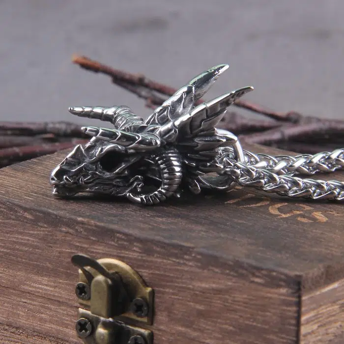 Viking Necklace Dragon Pendant