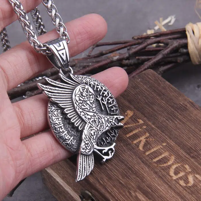 Viking Necklace Norse Odin Symbol Viking Raven