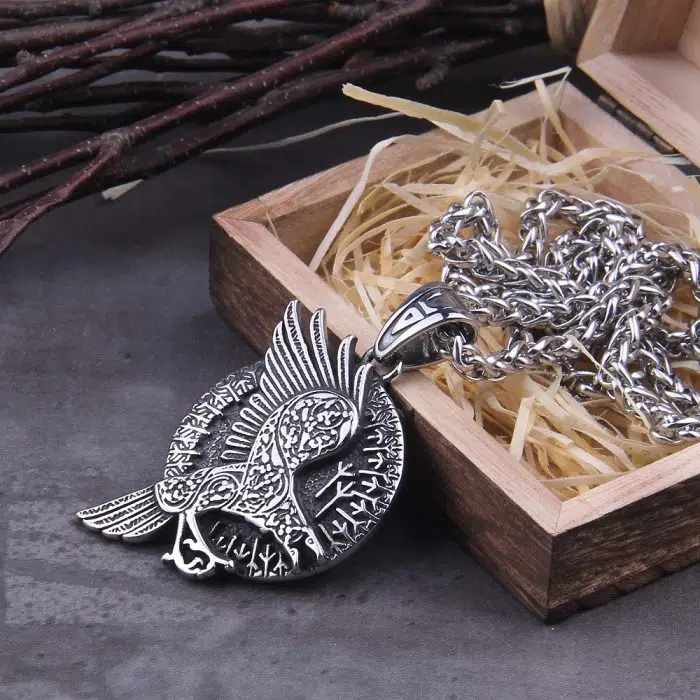 Viking Necklace Norse Odin Symbol Viking Raven