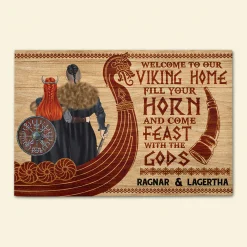 Viking Doormat Viking Couple Welcome To Our Viking Home