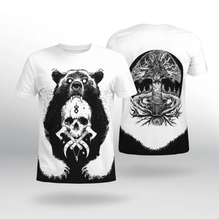 Viking Shirt Bear Skull Axe, Viking Hoodie, Viking Zip Hoodie