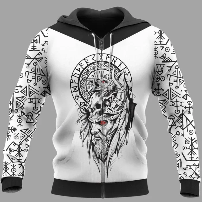 Viking Shirt Odin Raven, Viking Hoodie, Viking Zip Hoodie