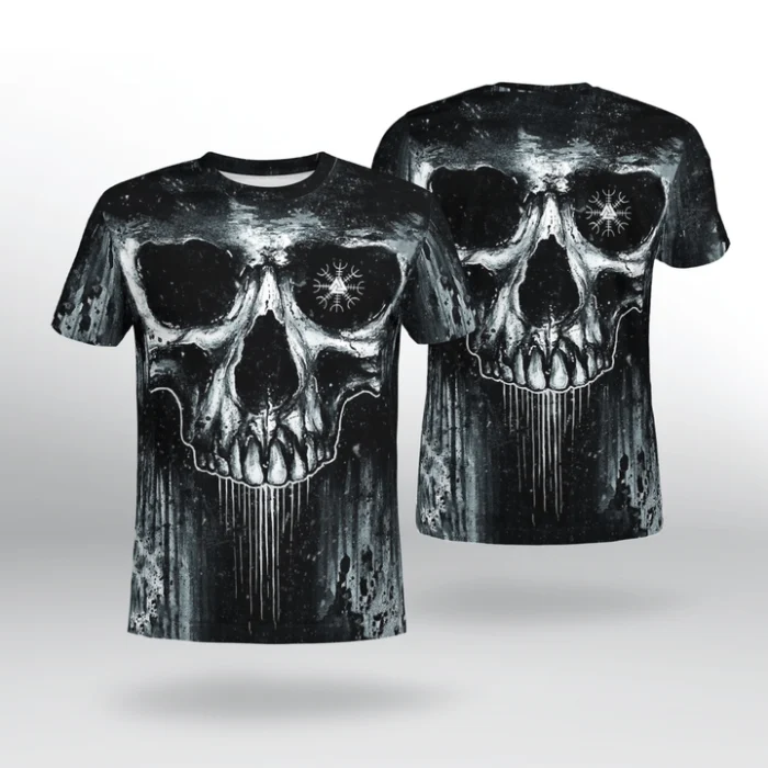 Viking Shirt Skull Vegvisir - Valknut, Viking Hoodie, Viking Zip Hoodie